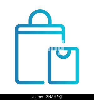 Semplice borsa per la spesa con icone vettoriali Illustrazione Vettoriale