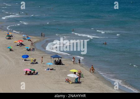 Spiaggia del Tabal, la Manga del Mar Menor, Provincia di Murcia, Costa Calida, Spagna Foto Stock