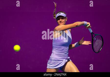 Dayana Yastremska Ucraina durante il primo turno di qualifiche del 2023 Qatar TotalEnergies Open, WTA 500 torneo di tennis il 11 febbraio 2023 a Doha, Qatar - Foto: Rob Prange/DPPI/LiveMedia Foto Stock