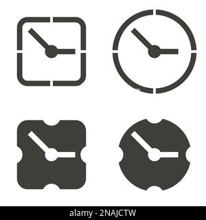 Set di oggetti sul tema dell'orologio Illustrazione Vettoriale