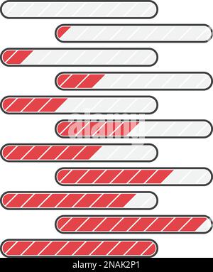 Serie di semplici icone di avanzamento dell'aggiornamento. Illustrazione vettoriale Illustrazione Vettoriale