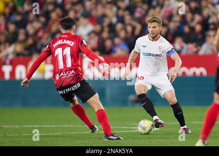 Ivan Rakitic del Sevilla FC durante il campionato spagnolo la Liga partita di calcio tra Sevilla FC e RCD Mallorca il 11 febbraio 2023 allo stadio Ramon Sanchez Pizjuan di Siviglia, Spagna - Foto: Joaquin Corchero/DPPI/LiveMedia Foto Stock