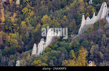 Piramidi di terra di Euseigne in Svizzera Foto Stock