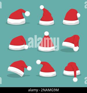 Cappello di Santa con ombra in un design piatto Illustrazione Vettoriale