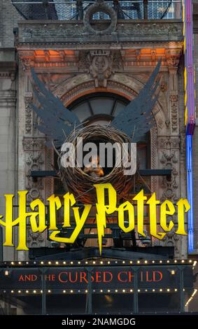 Harry Potter a Broadway e il bambino maledetto giocano a Manhattan New York City Foto Stock