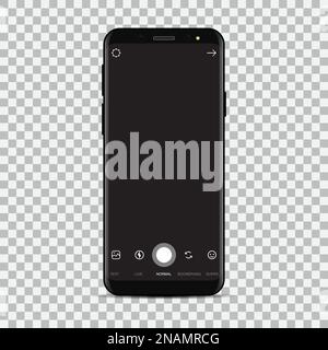 Nuovo smartphone con applicazione fotocamera. Illustrazione vettoriale Illustrazione Vettoriale