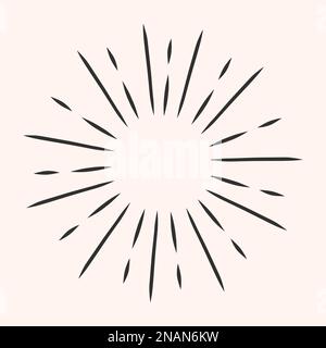 Elemento di disegno vettoriale d'illustrazione sunburst vintage disegnato a mano. Illustrazione vettoriale Illustrazione Vettoriale