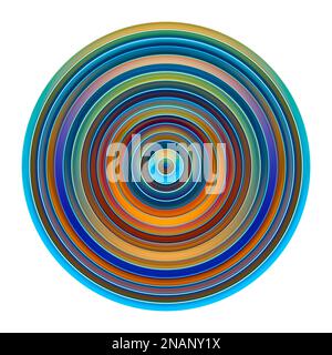 le linee di cerchio colorate astratte si muovano sfocate Foto Stock