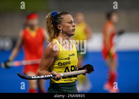 13th febbraio 2023; Sydney Olympic Park Hockey Centre, Sydney, NSW, Australia: FIH Pro League International Hockey, Australia contro Cina; Ambrosia Malone of Australia Foto Stock