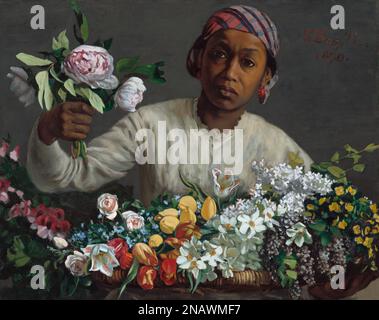 Frédéric Bazille giovane donna con Peonie 1870 Foto Stock