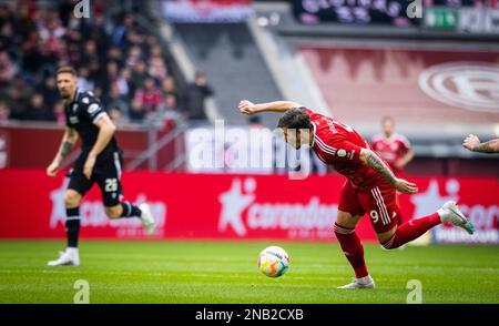 Duesseldorf, Germania. 12th Feb, 2023. Dawid Kownacki (F95) Fortuna Düsseldorf - SV Sandhausen Bundesliga 12.02.2023 Copyright (nur für journalistis Foto Stock