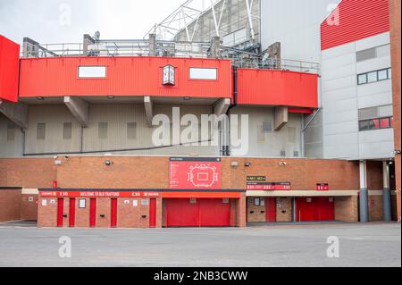 MANCHESTER, Regno Unito, 11th FEBBRAIO 2023: Viste dello stadio Old Trafford, sede della squadra di calcio del Manchester United Foto Stock