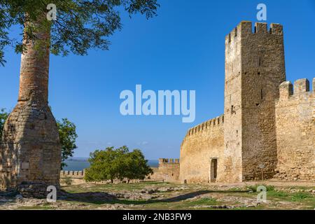 Le mura della fortezza di Akkerman a Bilhorod-Dnistrovskyi in Odesa Oblast, nel sud-ovest dell'Ucraina Foto Stock