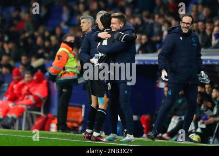 Barcellona, Spagna. 13th Feb, 2023. Partita di calcio spagnola la Liga Espanyol vs Real Sociedad allo stadio RCDE, Barcellona, 13 febbraio 2023 900/Cordon Press *** Didascalia locale *** Credit: CORDON PRESS/Alamy Live News Foto Stock