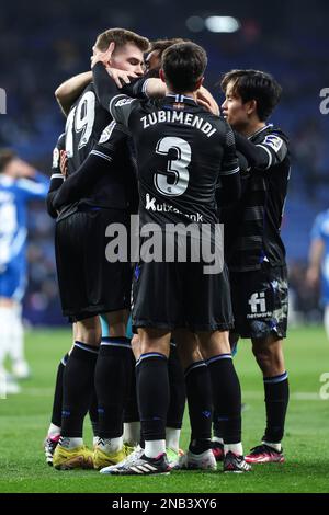 Barcellona, Spagna. 13th Feb, 2023. Partita di calcio spagnola la Liga Espanyol vs Real Sociedad allo stadio RCDE, Barcellona, 13 febbraio 2023 900/Cordon Press *** Didascalia locale *** Credit: CORDON PRESS/Alamy Live News Foto Stock