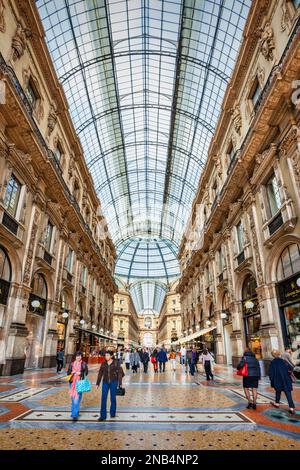 Galleria Vittorio Emanuele II Shopping Arcade a Milano, Lombardia, Italia. Foto Stock