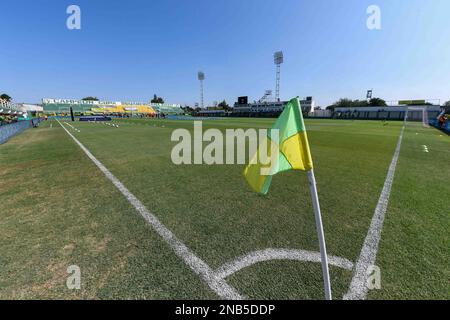 Argentina, Florencio Varela - 11 febbraio 2023: Una panoramica generale dello stadio durante il Torneo Binance 2023 della Liga argentina Profesional match betwe Foto Stock