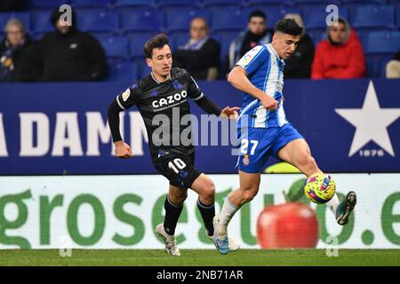 Barcellona, Spagna. 13th Feb, 2023. Oyarzabal (Real Sociedad) durante Espanyol vs Real Sociedad, partita di calcio spagnola la Liga a Barcellona, Spagna, febbraio 13 2023 Credit: Independent Photo Agency/Alamy Live News Foto Stock