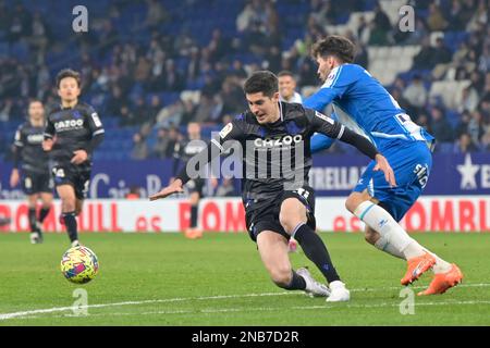 Barcellona, Spagna. 13th Feb, 2023. Carlos Fernandez (Real Sociedad) durante Espanyol vs Real Sociedad, partita di calcio spagnola la Liga a Barcellona, Spagna, febbraio 13 2023 Credit: Independent Photo Agency/Alamy Live News Foto Stock