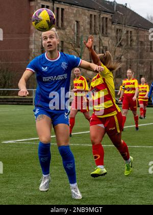 Glasgow, Scozia, Regno Unito. 12 febbraio 2023: Quinto turno di Coppa di Scozia con Rossvale Women e Rangers Women. Foto Stock