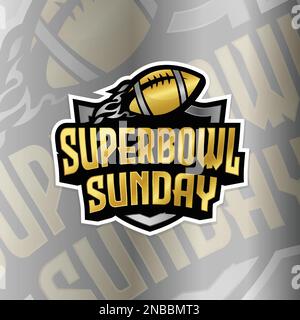 Super Bowl Weekend Party flat vettoriale illustrazione Illustrazione Vettoriale