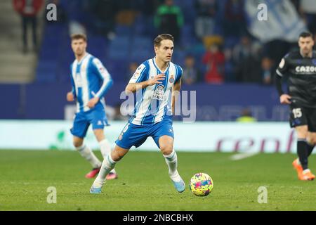 Barcellona, Spagna. 13th Feb, 2023. Denis Suarez (Espanyol) Calcio : Spagnolo 'la Liga Santander' incontro tra RCD Espanyol de Barcelona 2-3 Real Sociedad allo Stadio RCDE di Barcellona, Spagna . Credit: Mutsu Kawamori/AFLO/Alamy Live News Foto Stock