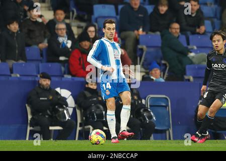 Barcellona, Spagna. 13th Feb, 2023. Brian Olivan (Espanyol) Calcio : Spagnolo 'la Liga Santander' incontro tra RCD Espanyol de Barcelona 2-3 Real Sociedad allo Stadio RCDE di Barcellona, Spagna . Credit: Mutsu Kawamori/AFLO/Alamy Live News Foto Stock