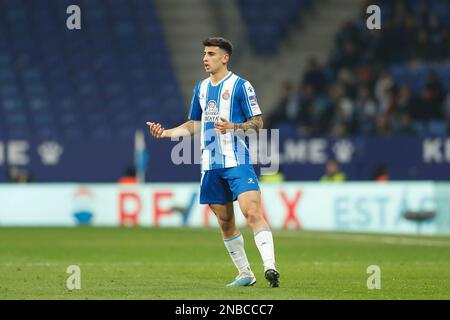 Barcellona, Spagna. 13th Feb, 2023. Ruben Sanchez (Espanyol) Calcio : Spagnolo 'la Liga Santander' incontro tra RCD Espanyol de Barcelona 2-3 Real Sociedad allo Stadio RCDE di Barcellona, Spagna . Credit: Mutsu Kawamori/AFLO/Alamy Live News Foto Stock