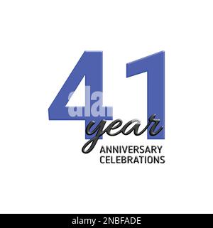 41th° anniversario di celebrazione logo design. Illustrazione di festa del vettore. 3D segno realistico. Decorazione per eventi di festa Illustrazione Vettoriale