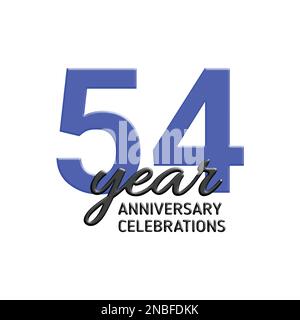 54th° anniversario di celebrazione logo design. Illustrazione di festa del vettore. 3D segno realistico. Decorazione per eventi di festa Illustrazione Vettoriale