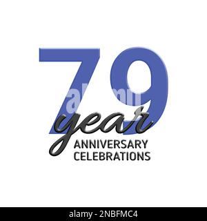 79th° anniversario di celebrazione logo design. Illustrazione di festa del vettore. 3D segno realistico. Decorazione per eventi di festa Illustrazione Vettoriale