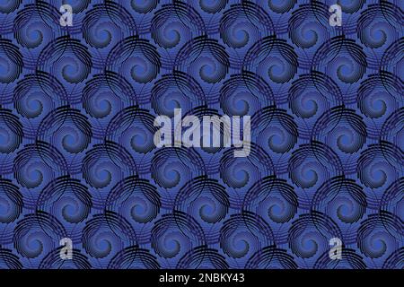 Seamless abstract blue circle design pattern di sfondo - Immagine vettoriale con anelli concentrici Illustrazione Vettoriale