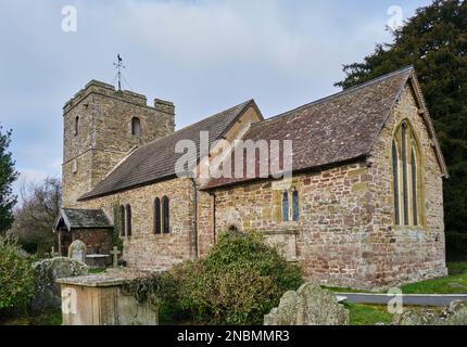 Chiesa di San Giovanni Battista, Stokesay, Craven Arms, Shropshire Foto Stock