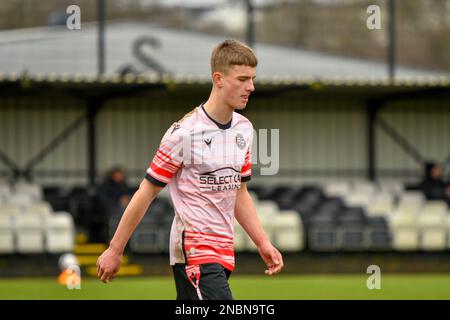 Swansea, Galles. 11 febbraio 2023. Boyd Beacroft di Reading durante il gioco della Lega di sviluppo professionale Under 18 tra Swansea City e Reading alla Swansea City Academy di Swansea, Galles, Regno Unito, il 11 febbraio 2023. Credit: Duncan Thomas/Majestic Media/Alamy Live News. Foto Stock