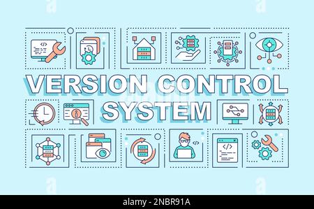Sistema di controllo della versione concetti parola banner blu Illustrazione Vettoriale