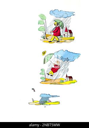 La storia di Johnny Head-in-Air dalla versione originale tedesca del libro ' Der Struwelpeter : oder lustige Geschichten und drollige Bilder : für Kinder von 3-6 Jahren ' [ Shockheaded Peter : o storie divertenti e immagini divertenti : Per bambini da 3-6 anni ] di Hoffmann, Heinrich, 1809-1894 Data di pubblicazione 1879 Editore Philadelphia : Kohler Pub. Co. Foto Stock