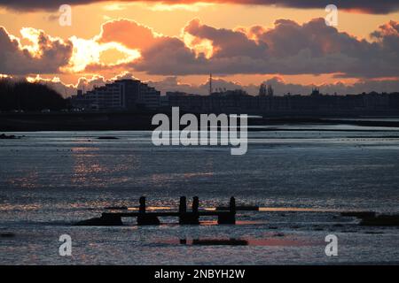 Vista sulla baia di Morecambe Foto Stock