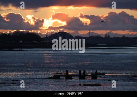 Vista sulla baia di Morecambe Foto Stock