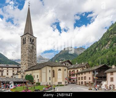 vista parziale del paese, alagna valsesia, italia Foto Stock