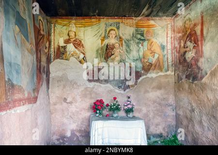 solivo villaggio: st. la cappella di nicholas, boccidoleto, italia Foto Stock