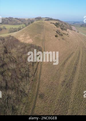 Martinsell Hill collina dell'età del ferro. Vale di Pewsey. Wiltshire. Inghilterra. REGNO UNITO Foto Stock