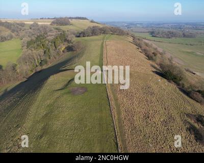 Martinsell Hill collina dell'età del ferro. Vale di Pewsey. Wiltshire. Inghilterra. REGNO UNITO Foto Stock