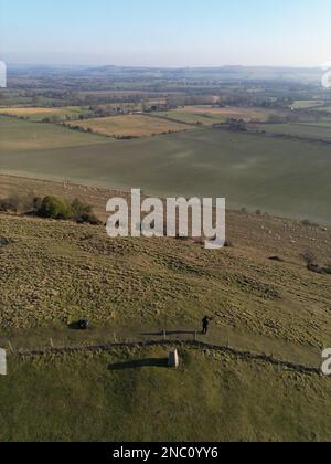 Martinsell Hill collina dell'età del ferro. Vale di Pewsey. Wiltshire. Inghilterra. REGNO UNITO Foto Stock