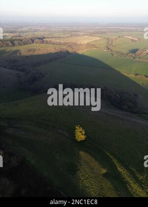 Martinsell Hill collina dell'età del ferro. Vale di Pewsey. Wiltshire. Inghilterra. REGNO UNITO Foto Stock