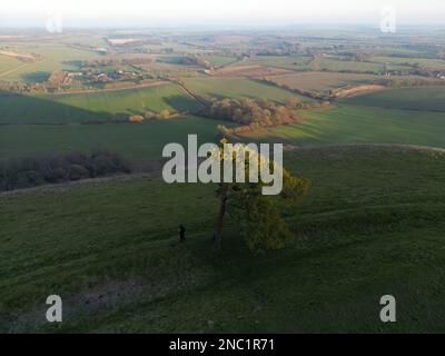 Martinsell Hill collina dell'età del ferro. Vale di Pewsey. Wiltshire. Inghilterra. REGNO UNITO Foto Stock