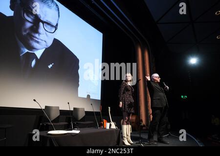 Mark Kermode e Aimee Lou Wood hanno fotografato durante il Mark Kermode del 3D tenutosi a BFI Southbank , Londra lunedì 5 dicembre 2022 . Foto di Julie Edwards. Foto Stock