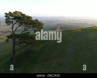 Martinsell Hill collina dell'età del ferro. Vale di Pewsey. Wiltshire. Inghilterra. REGNO UNITO Foto Stock