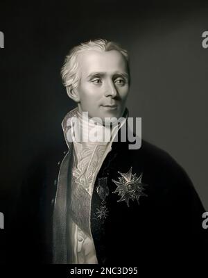 Pierre-Simon Marquis de Laplace, 1749-1827, fisico, astronomo e matematico francese, modificato digitalmente Foto Stock