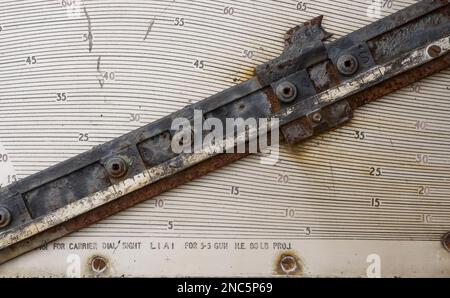 unità di regolazione balistica di un cannone storico Foto Stock