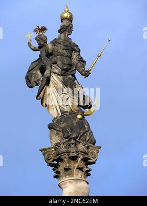 Colonna mariana, Mariánský sloup, Dolni namesti (Piazza inferiore), Olomouc, Repubblica Ceca, Europa, Sito Patrimonio dell'Umanità dell'UNESCO Foto Stock